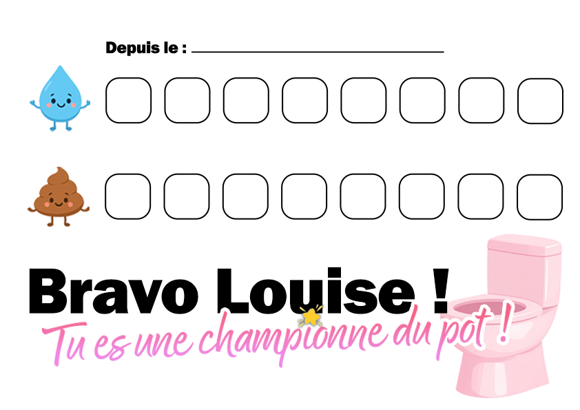 Modèle 20 - Affiche pipi/caca version fille